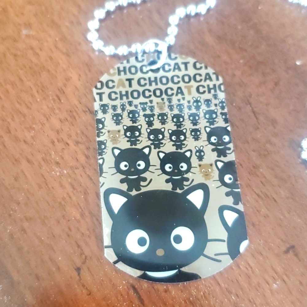 Vintage chocolat cat necklace